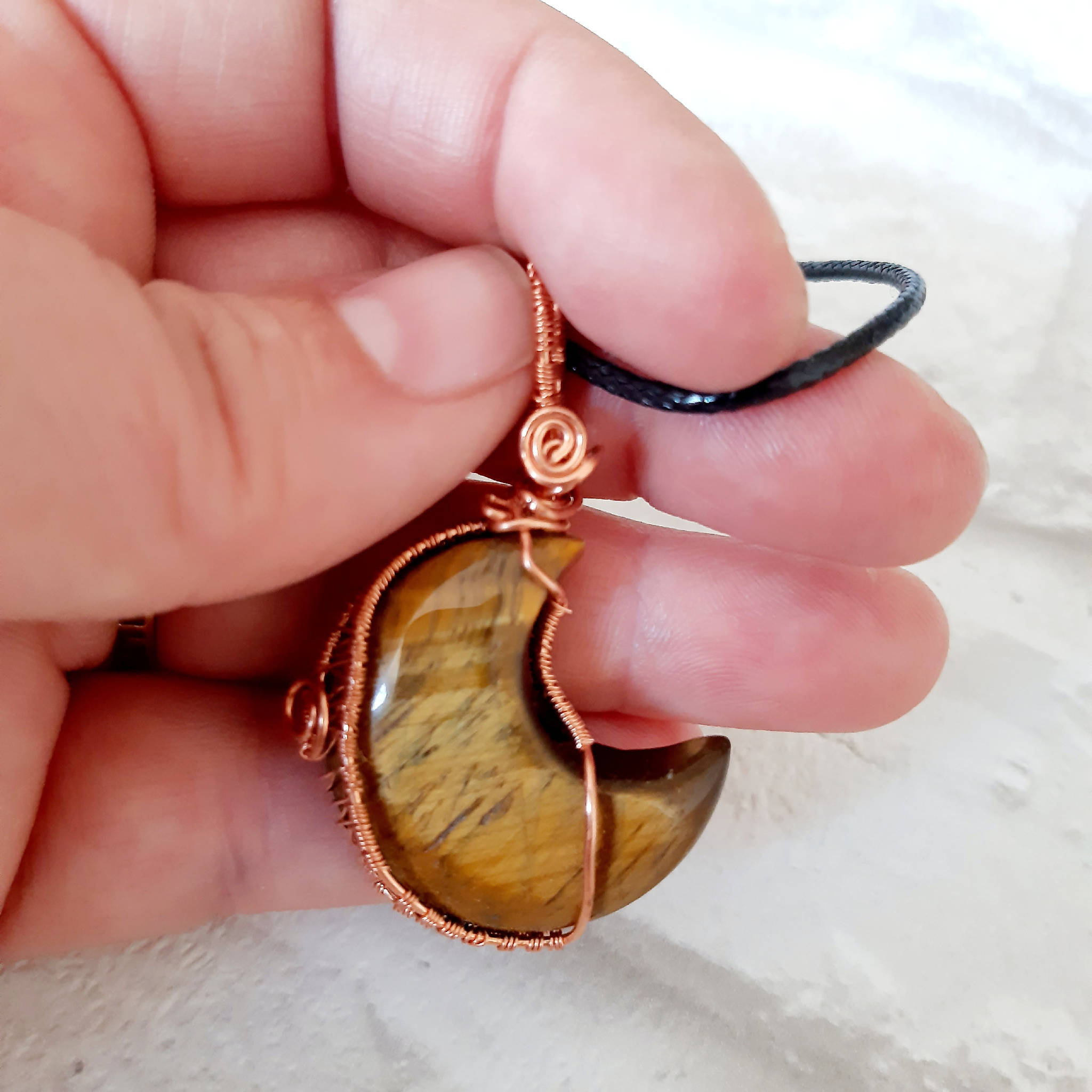 Tigers eye necklace, crystal jewellery