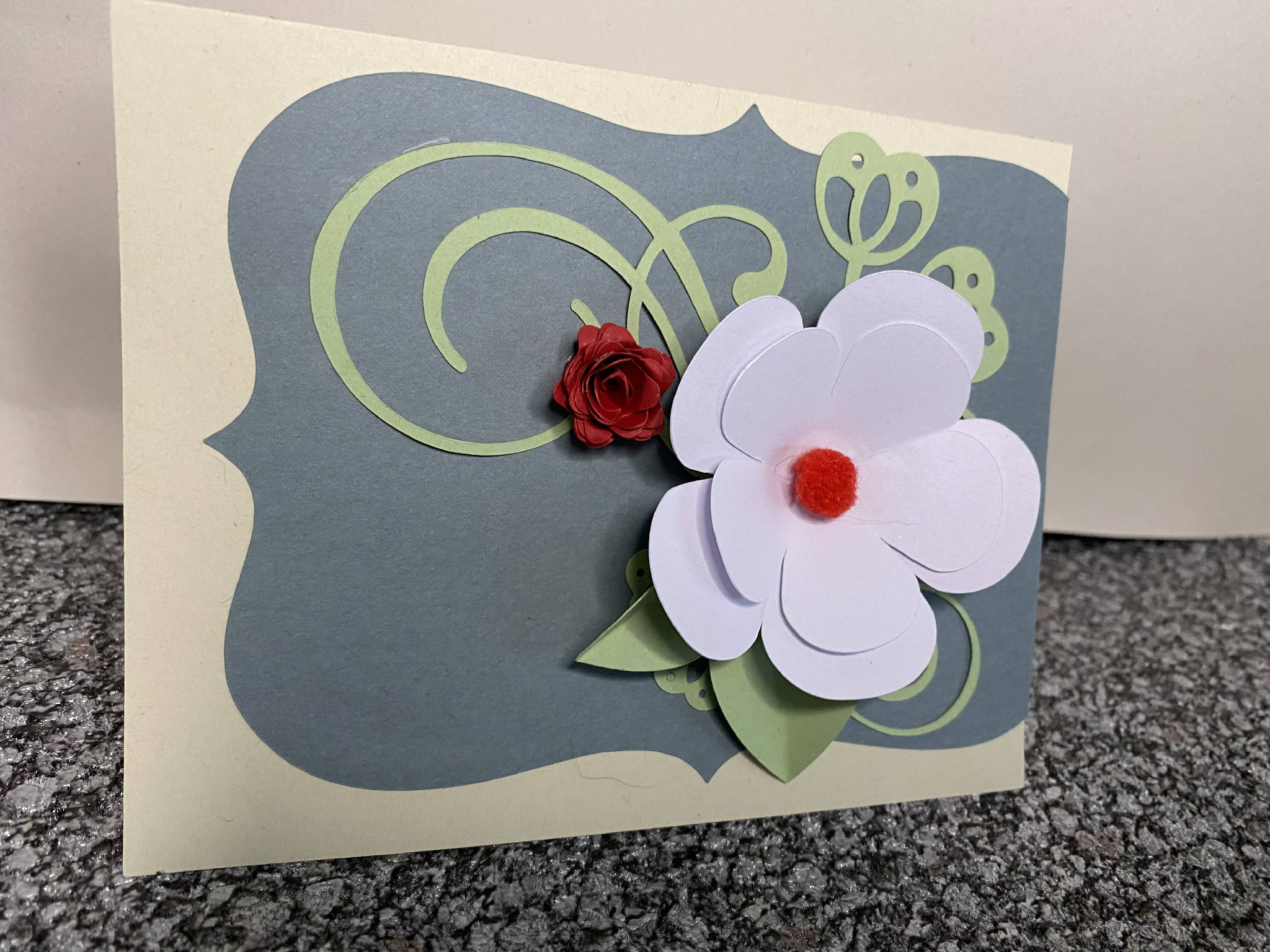 Three dimensional flower card