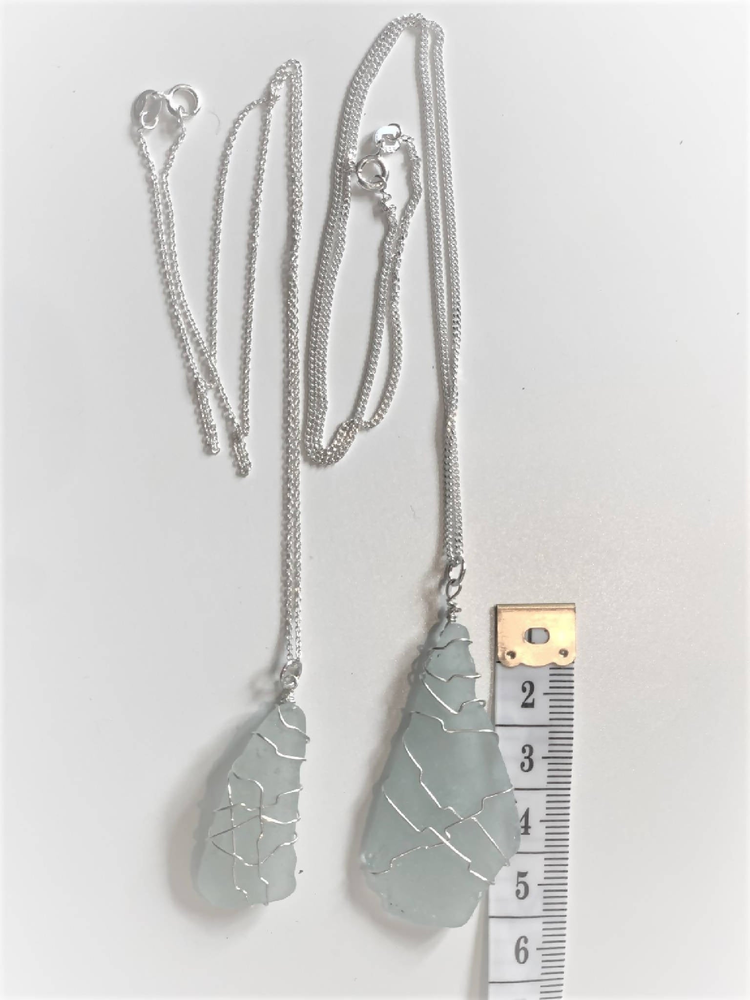 Sterling silver Welsh Sea Glass pendant