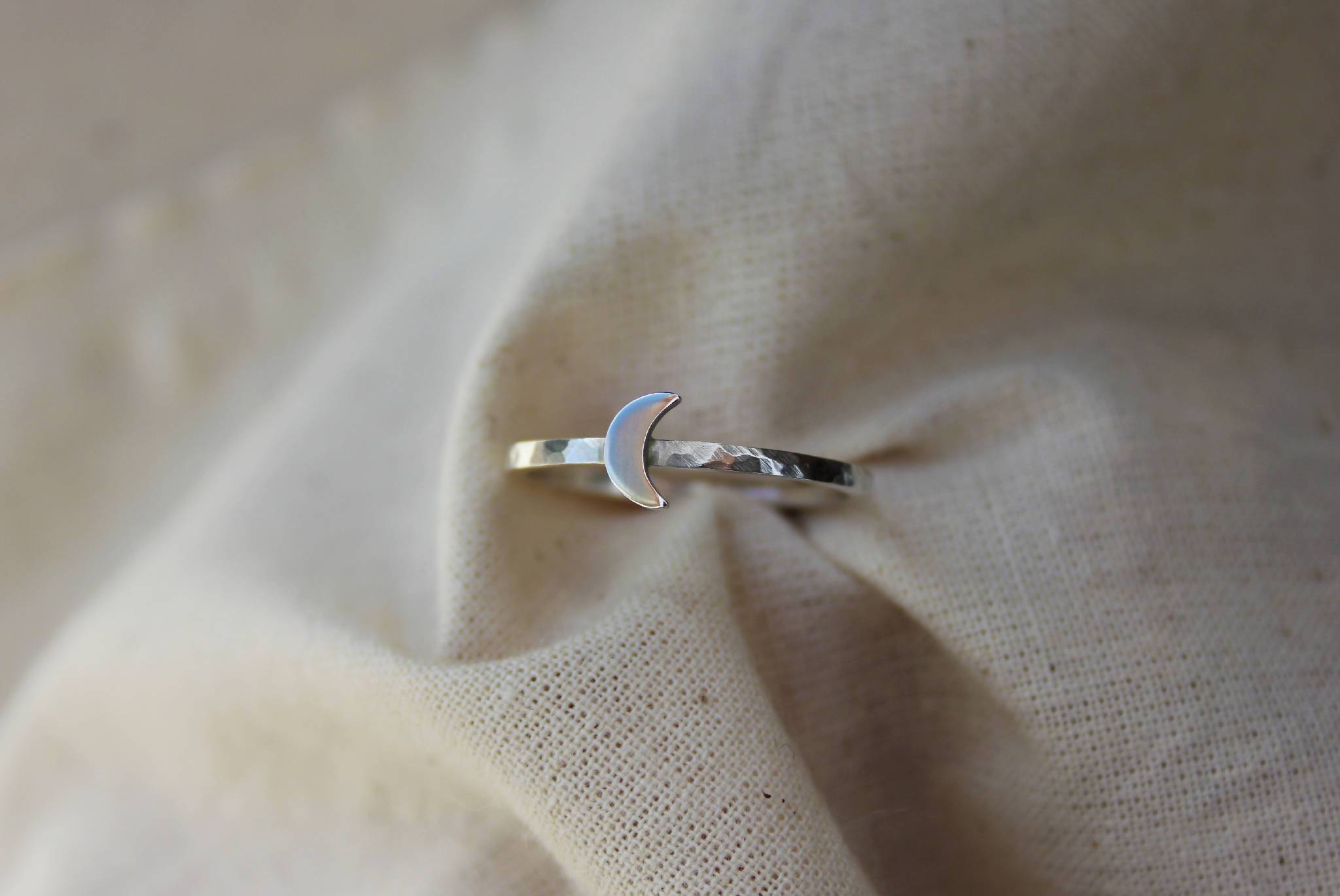 Handmade Recycled Sterling Silver Moon Ring