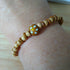 Wooden two toned bracelet, handmade using recycled beads,19cm length