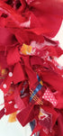 Rag Wreath Heart Shaped in Red with Colour Pops