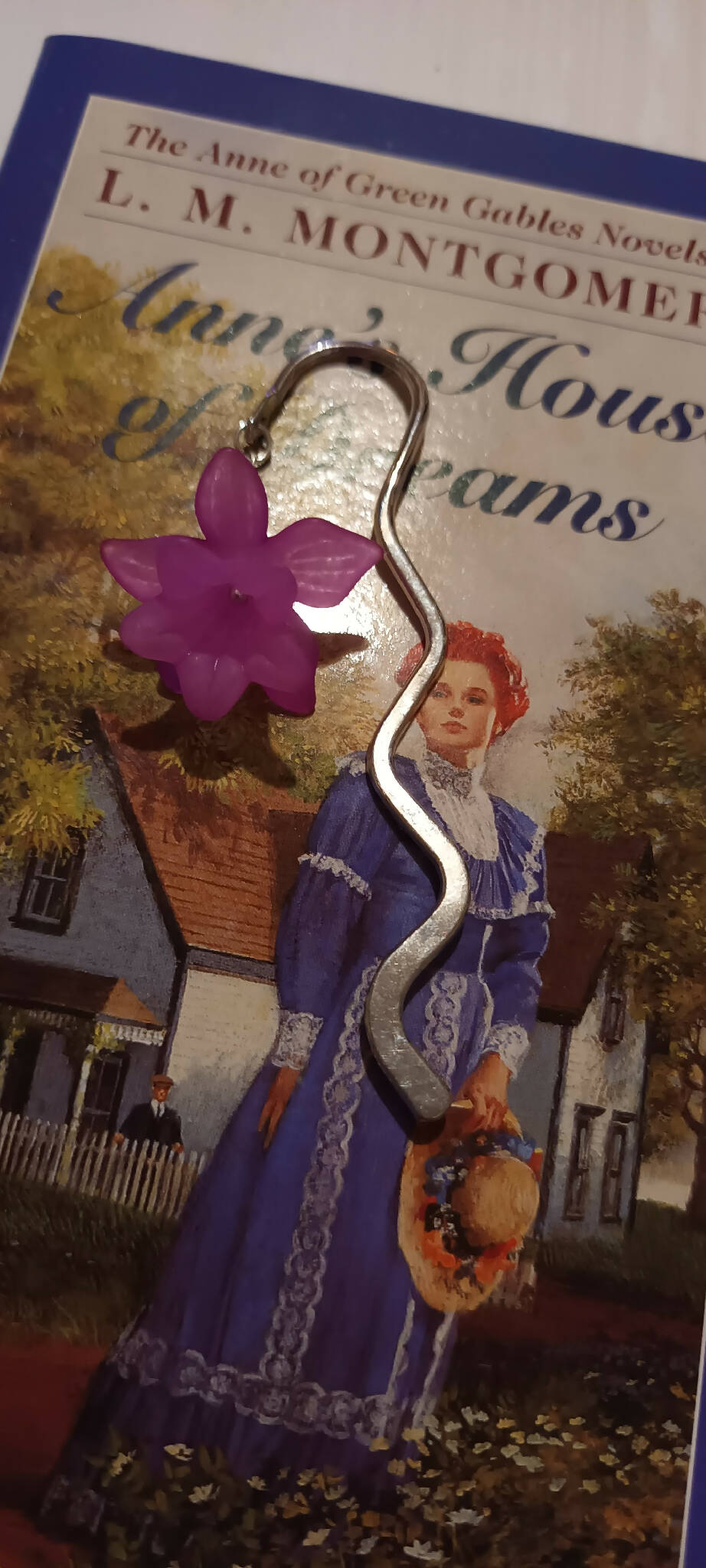 Purple flower bookmark