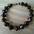 Shades of Brown coloured bracelet, handmade using recycled beads, possibly Tiger's Eye 22cm length plus extender chain