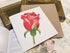 Greetings card of watercolour print of a red rose