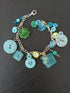 Charm Bracelet with Turquoise Beads and Buttons