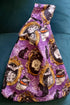 Japanese Knot Bag in Spooky Bat and Skull Fabric Small