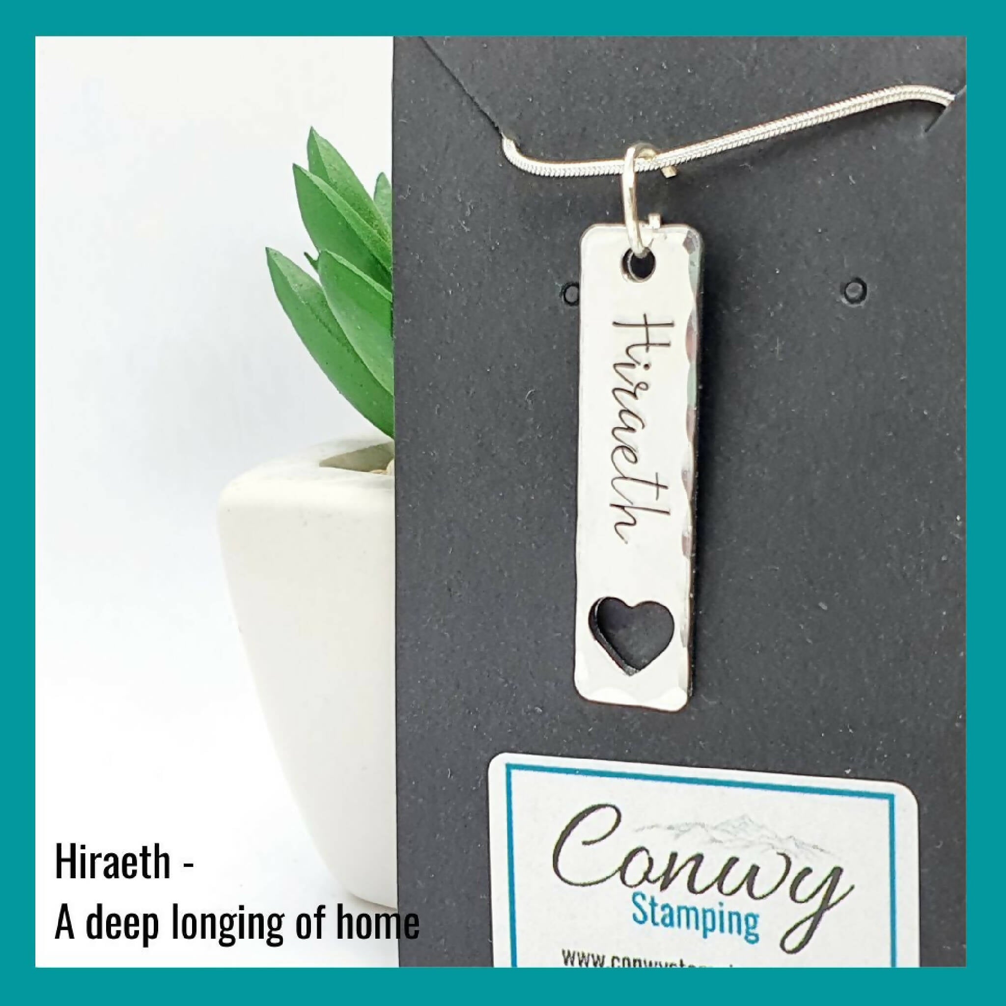 Hiraeth Longing for home Necklace Rectangle