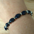 Navy Blue & Silver coloured bracelet, handmade using recycled beads. 20cm length