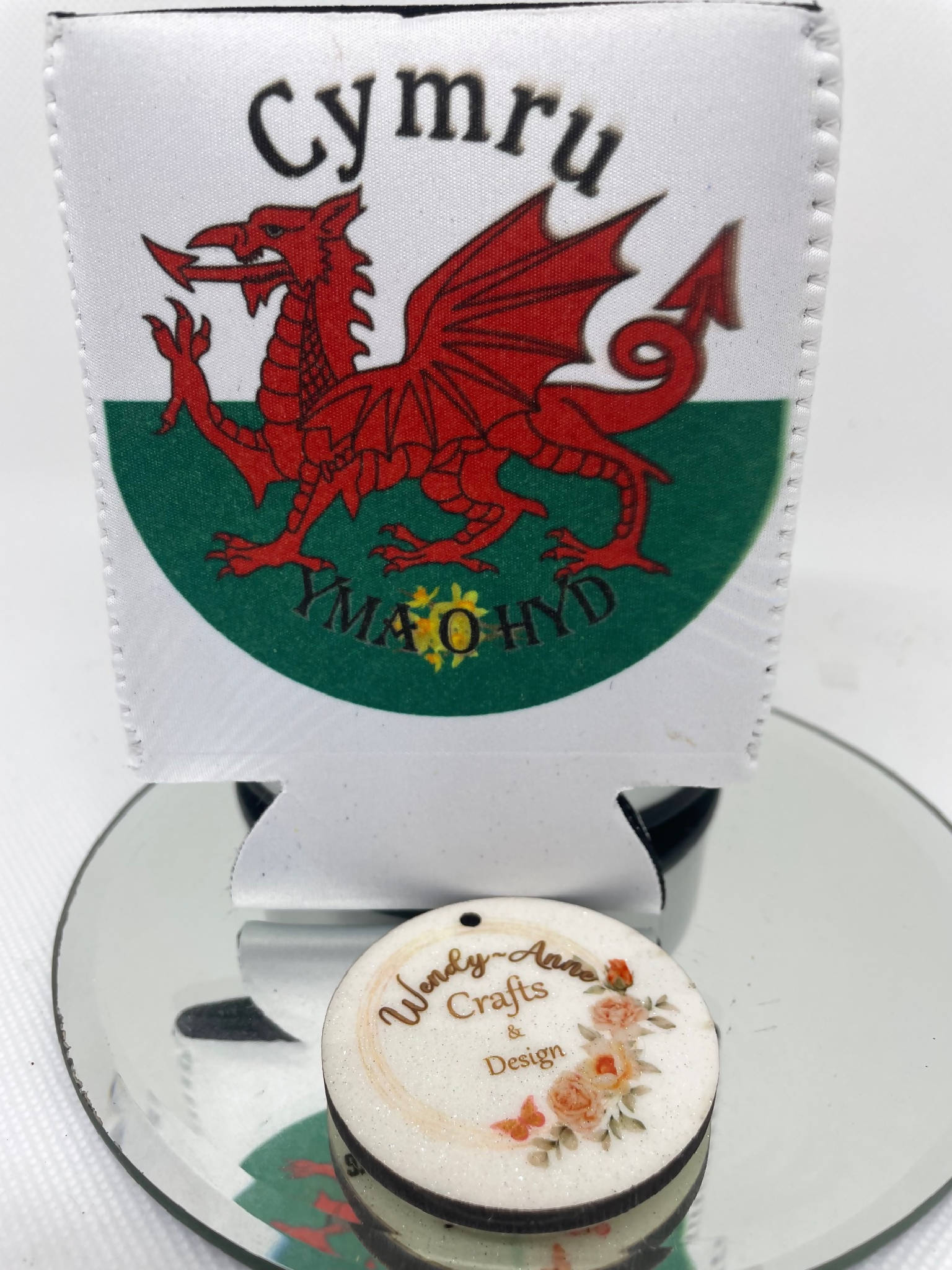 Welsh dragon flag can beer cooler Cymru