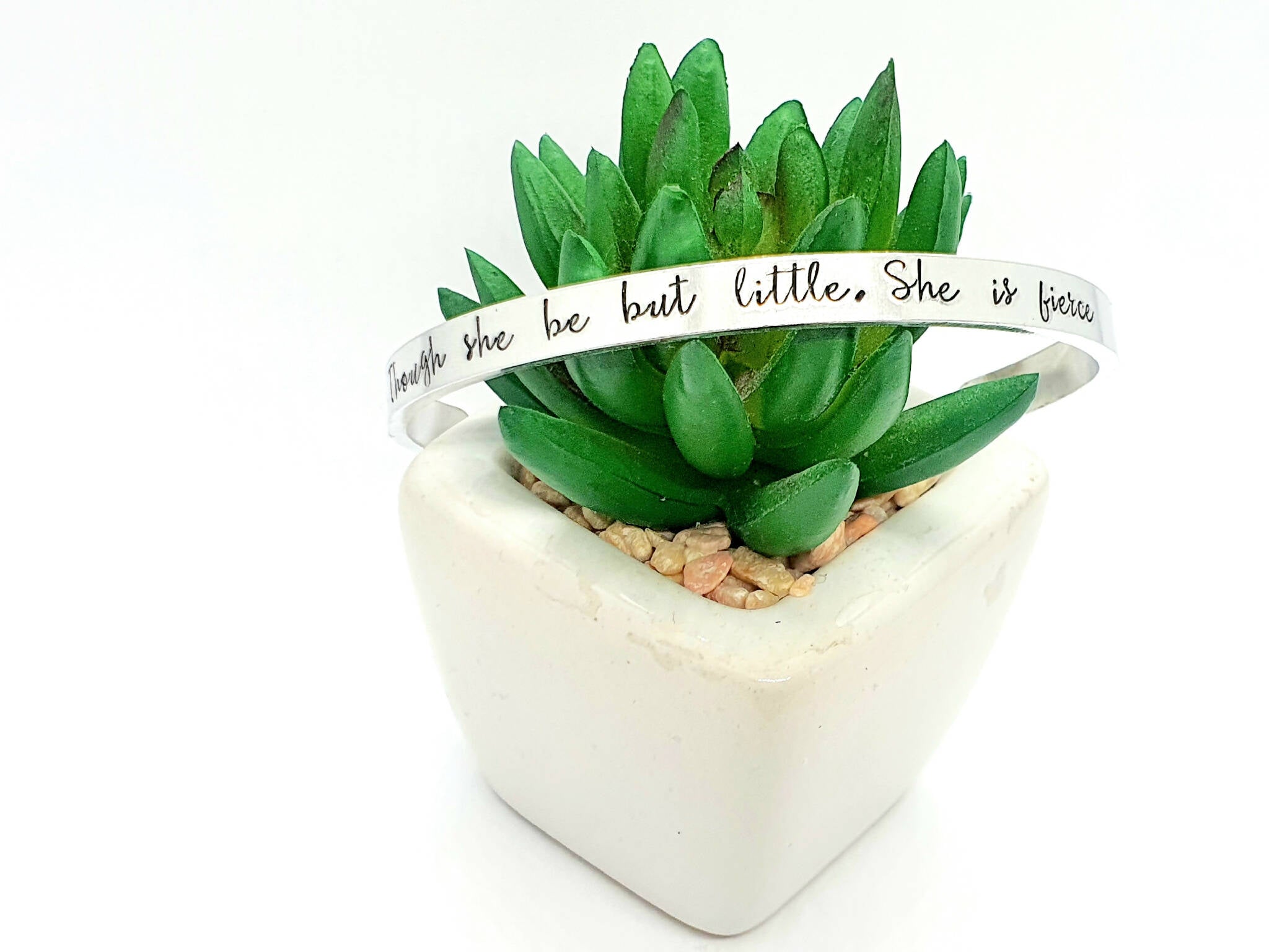 William Shakespeare quote cuff 'Though She Be But Little, She Is Fierce'
