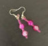 Pink Crackle Bead Earrings