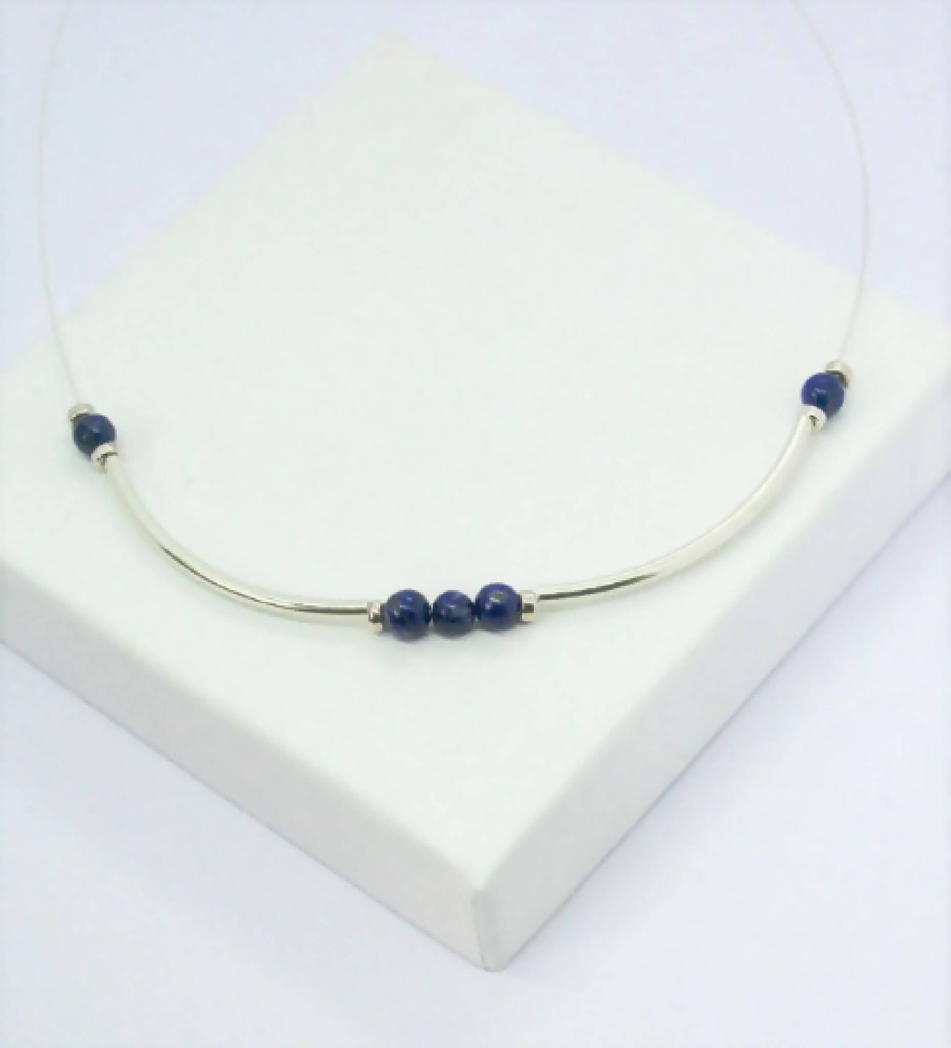 Lapis lazuli and sterling silver necklace