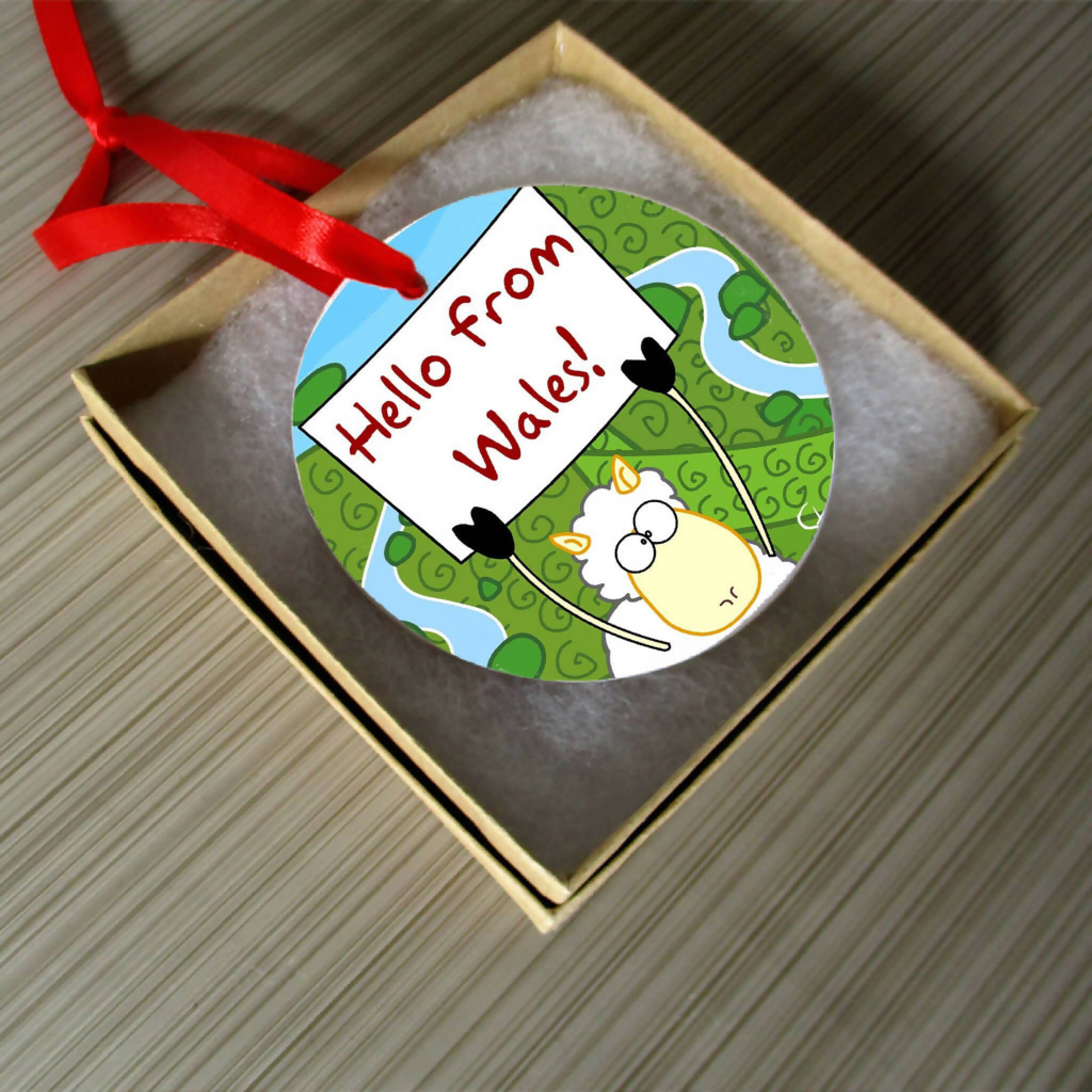 Hello from Wales Ceramic hanging gift