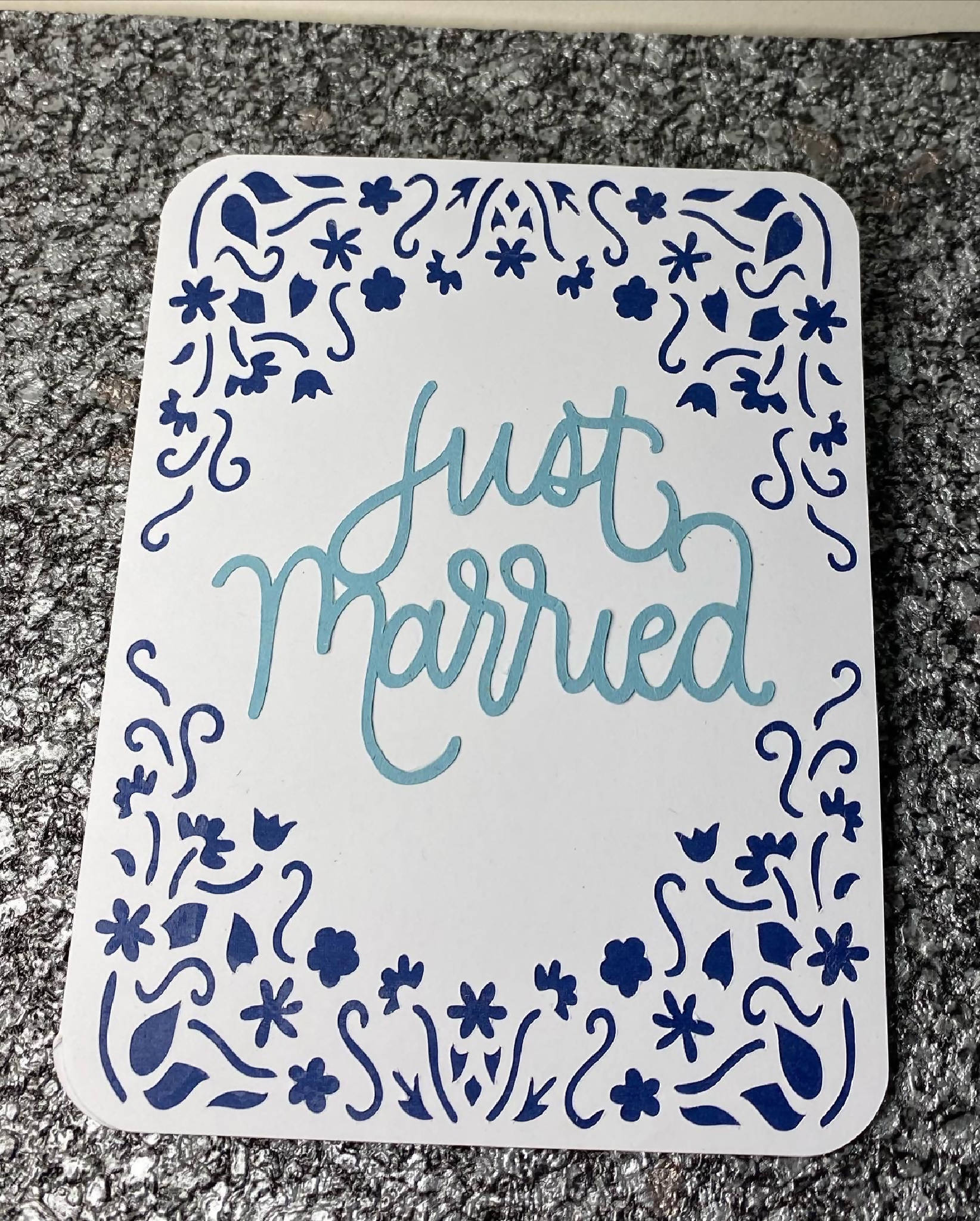 Intricate just married card and envelope