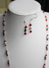 Red crystal silver chain Necklace & Earrings 504