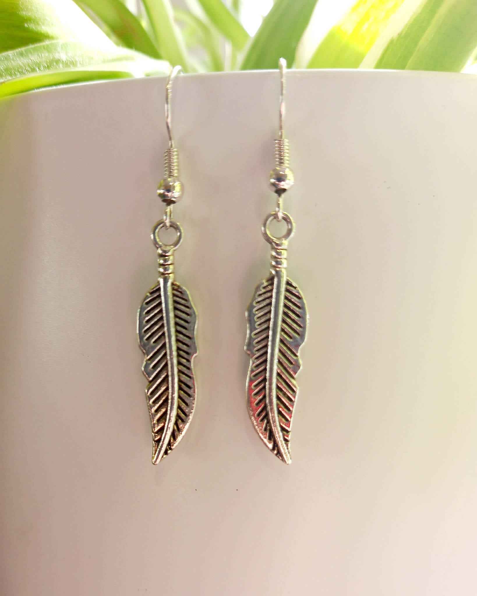 Silver Feather earrings