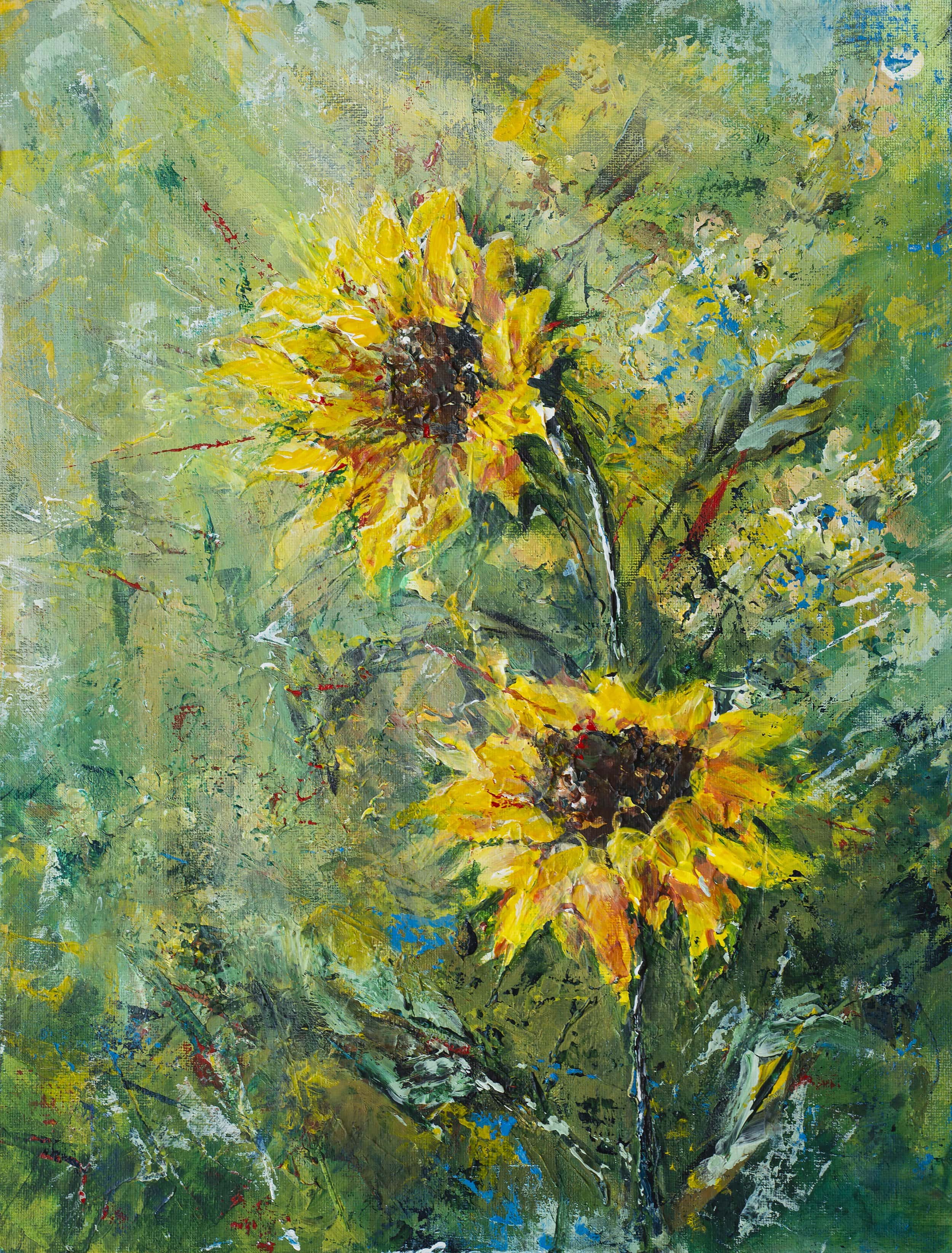 Two Sunflowers Giclee Print
