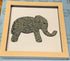 Quilled elephant art black frame