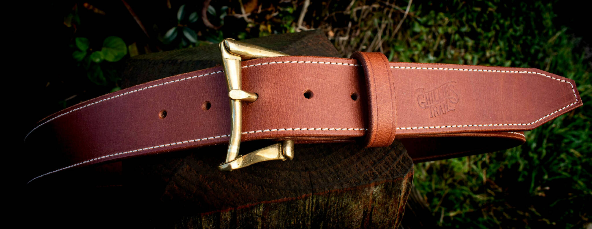 Leather belt with New York fireman's buckle