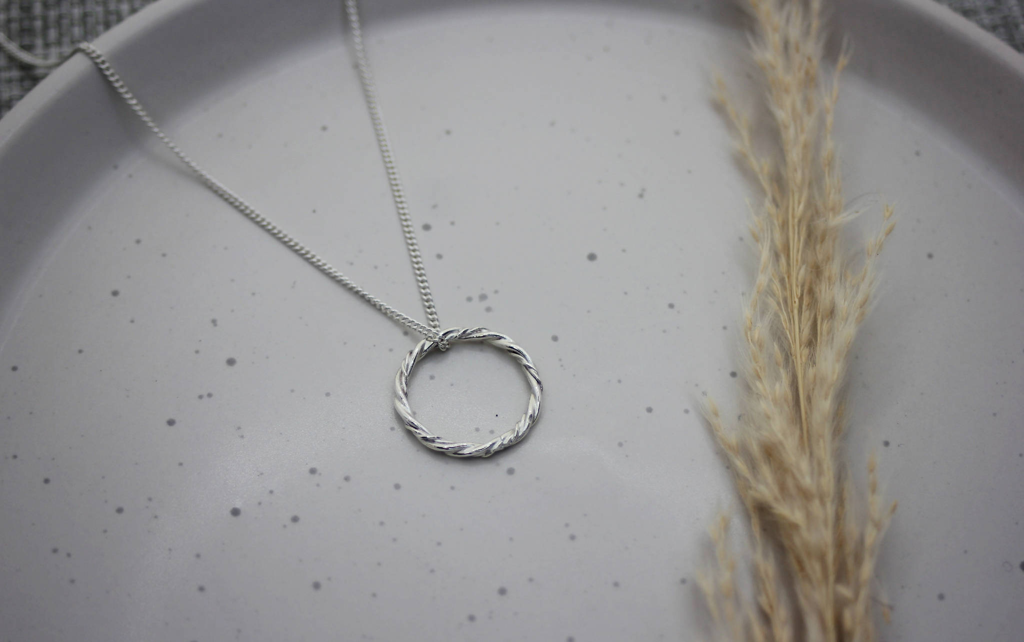 Handmade Recycled Sterling Silver Entwined Circle Pendant