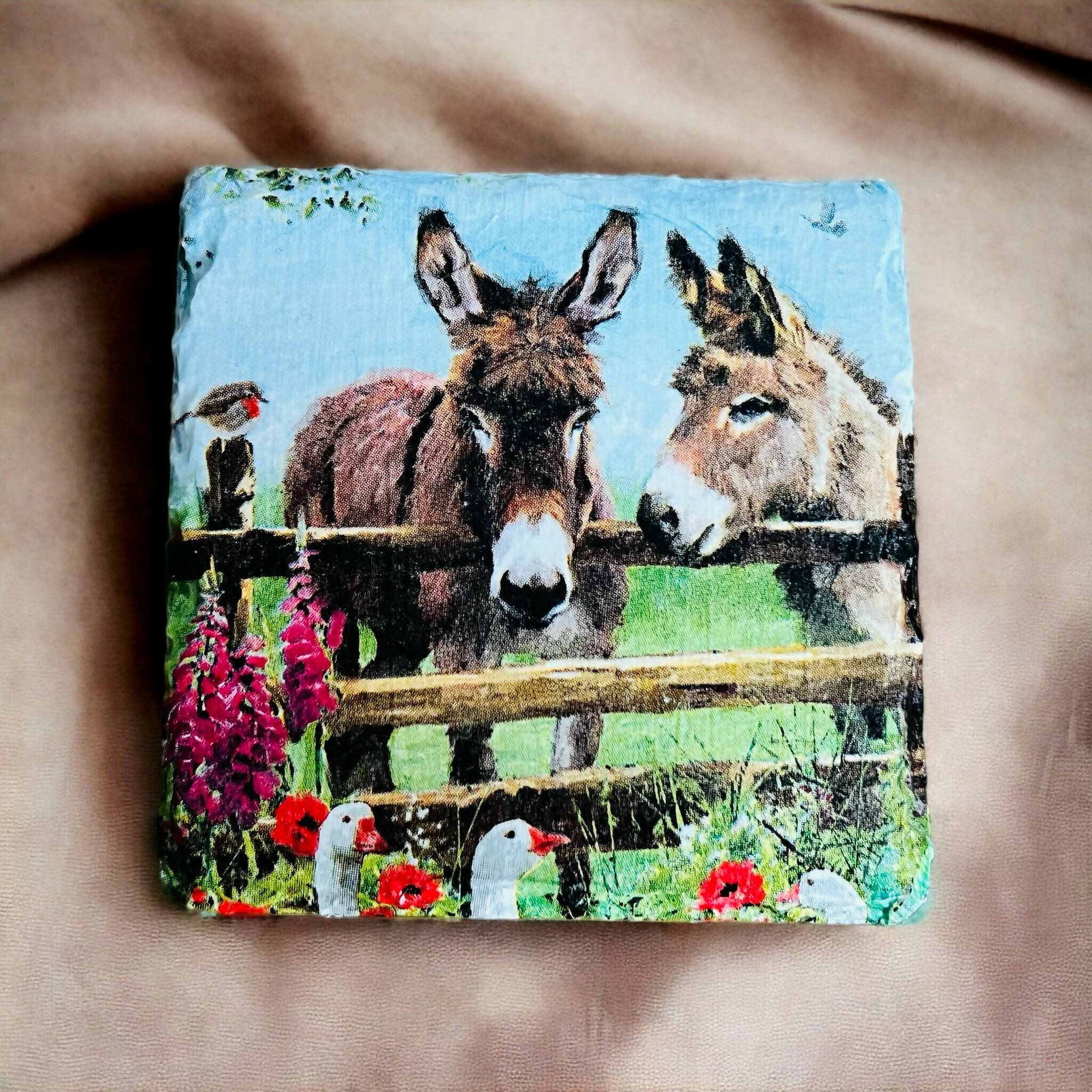 Slate donkey farm coasters