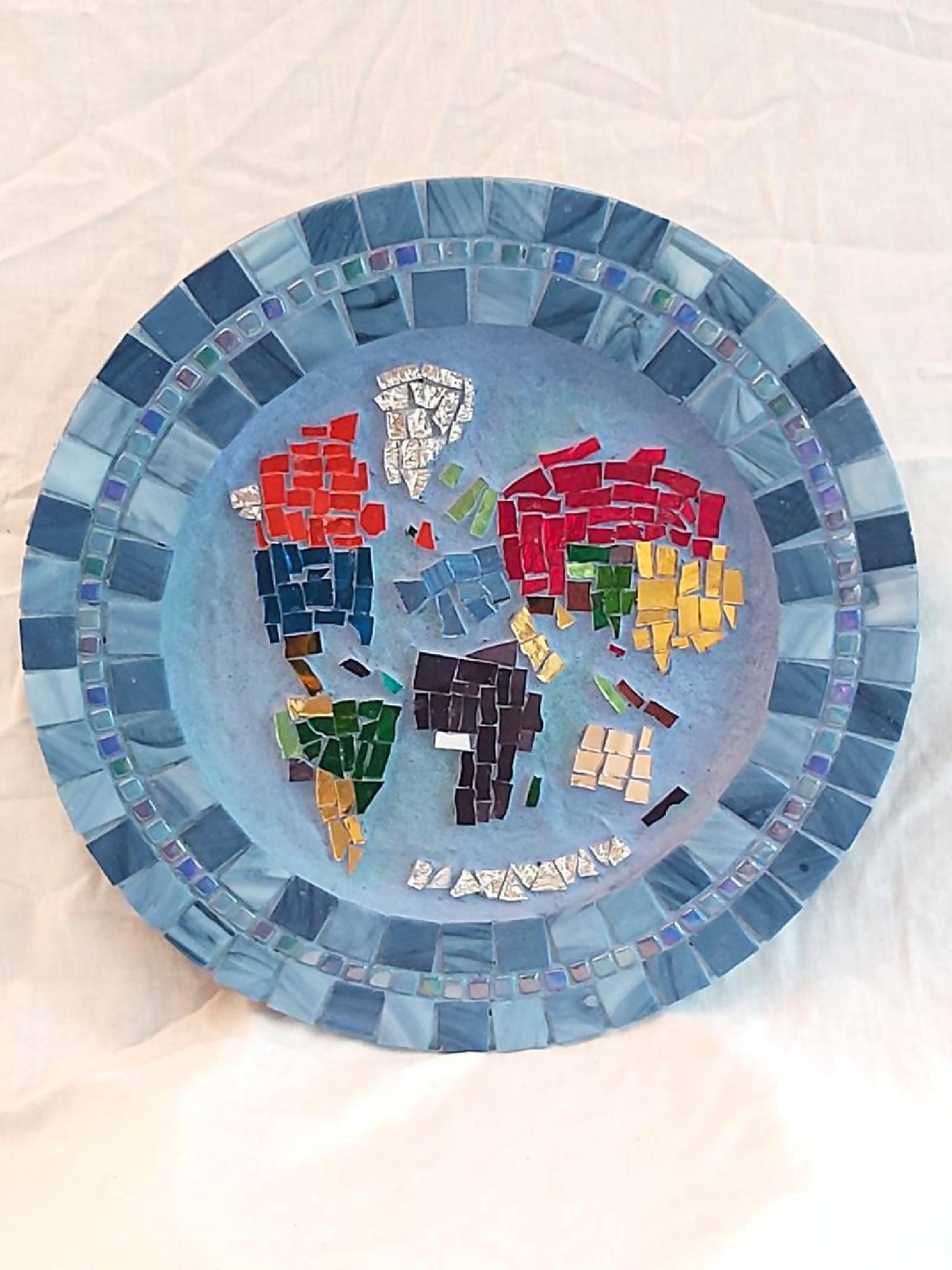 Mosaic plate world map