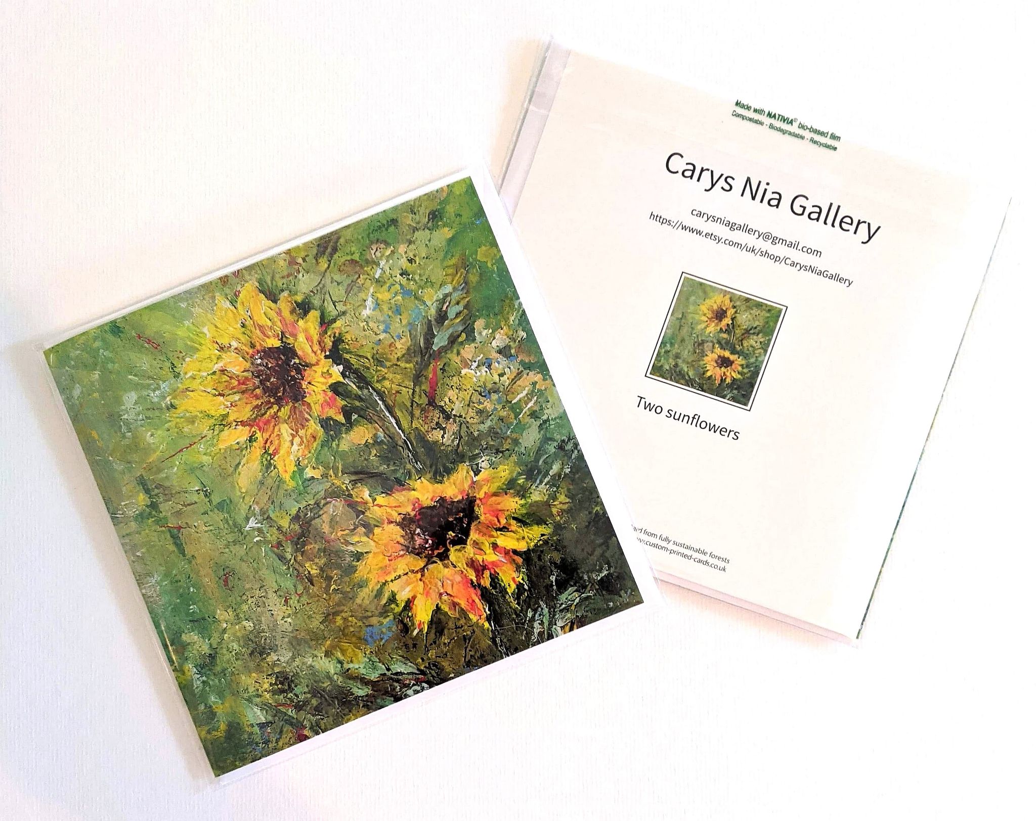 Two Sunflowers Greetings Card