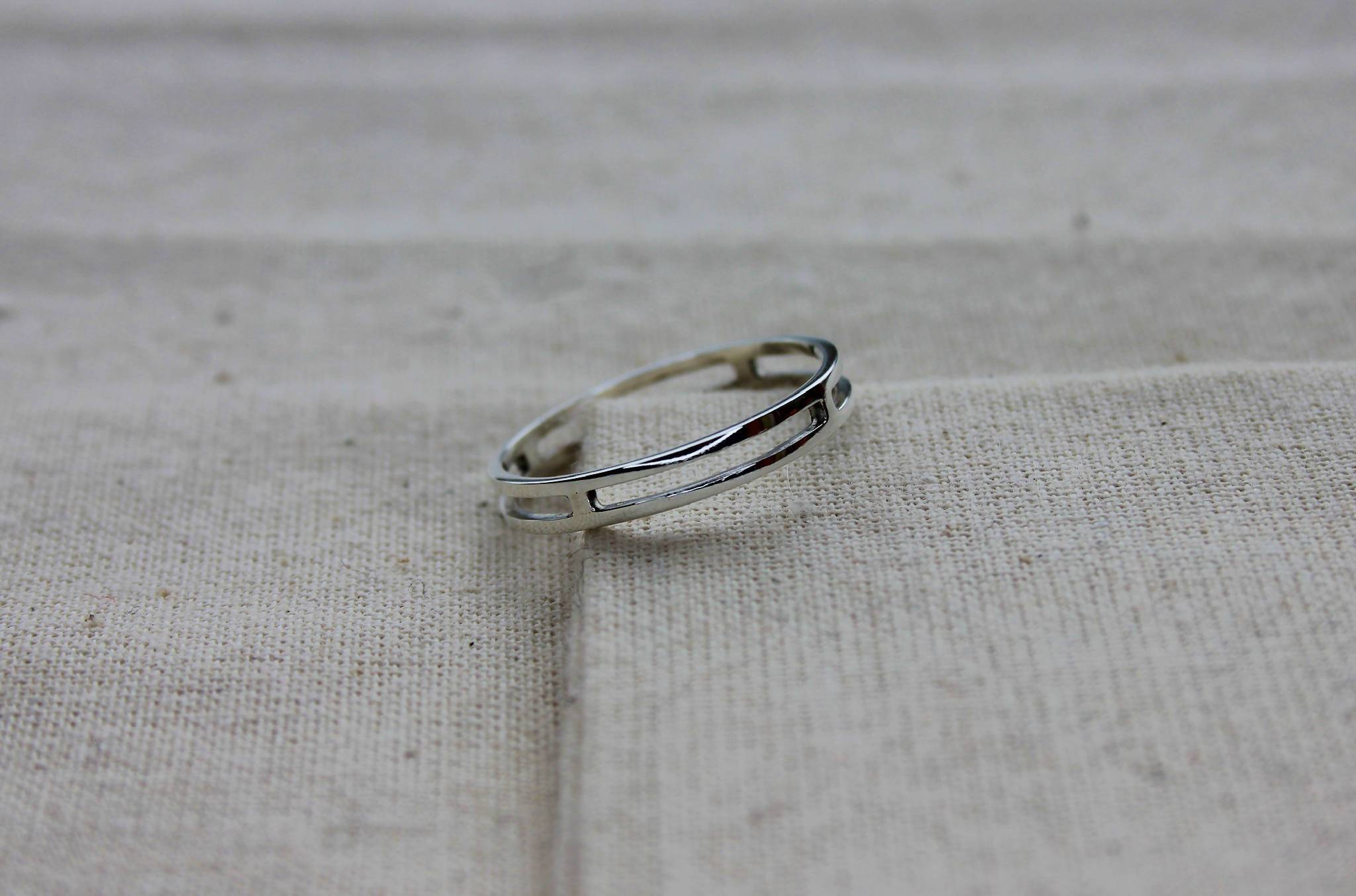 Handmade Recycled Sterling Silver Delicate Cage Ring
