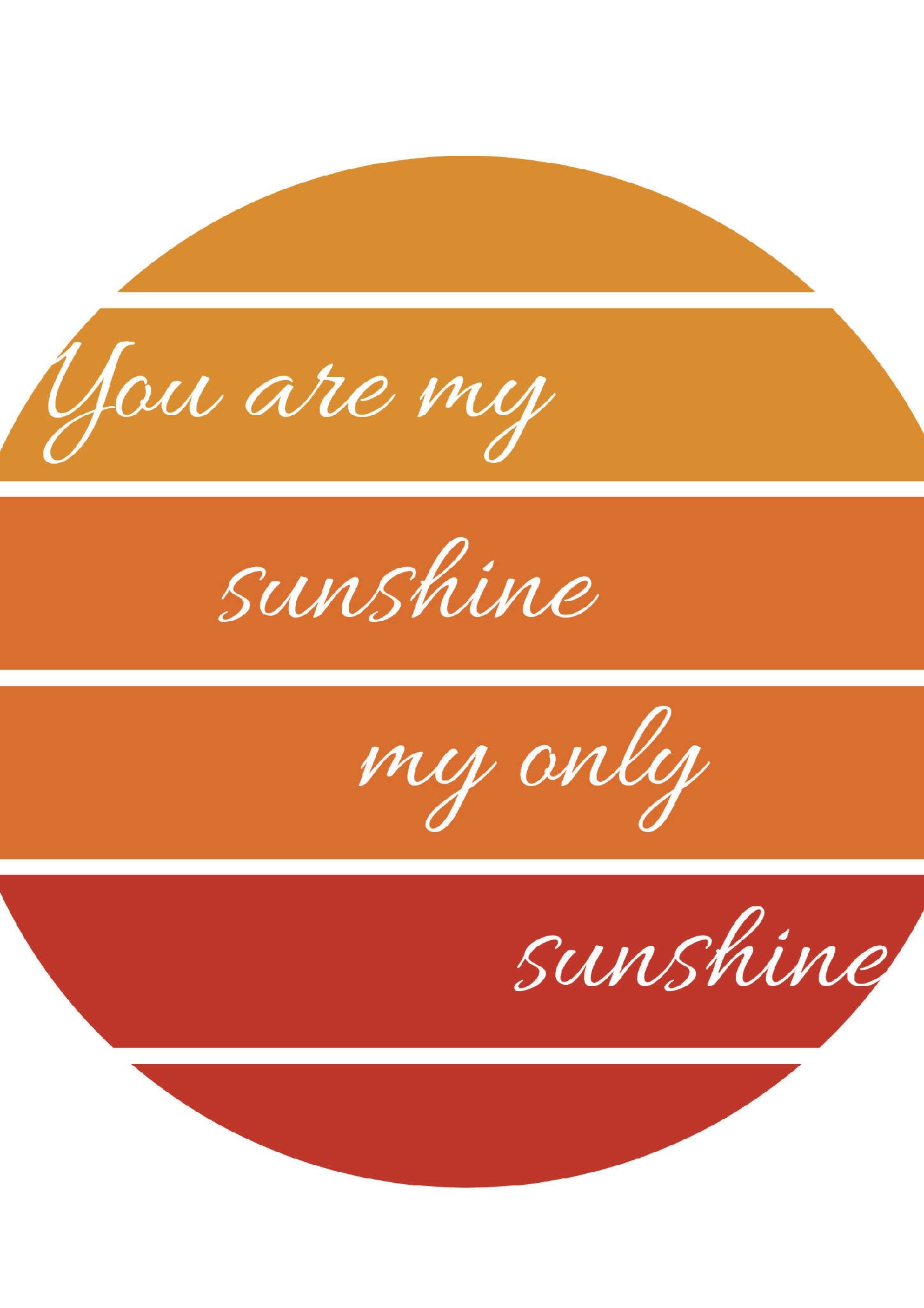 You are my sunshine, Lyrics,Print, Poster, Wall art, Welsh poster, Digital Art A5