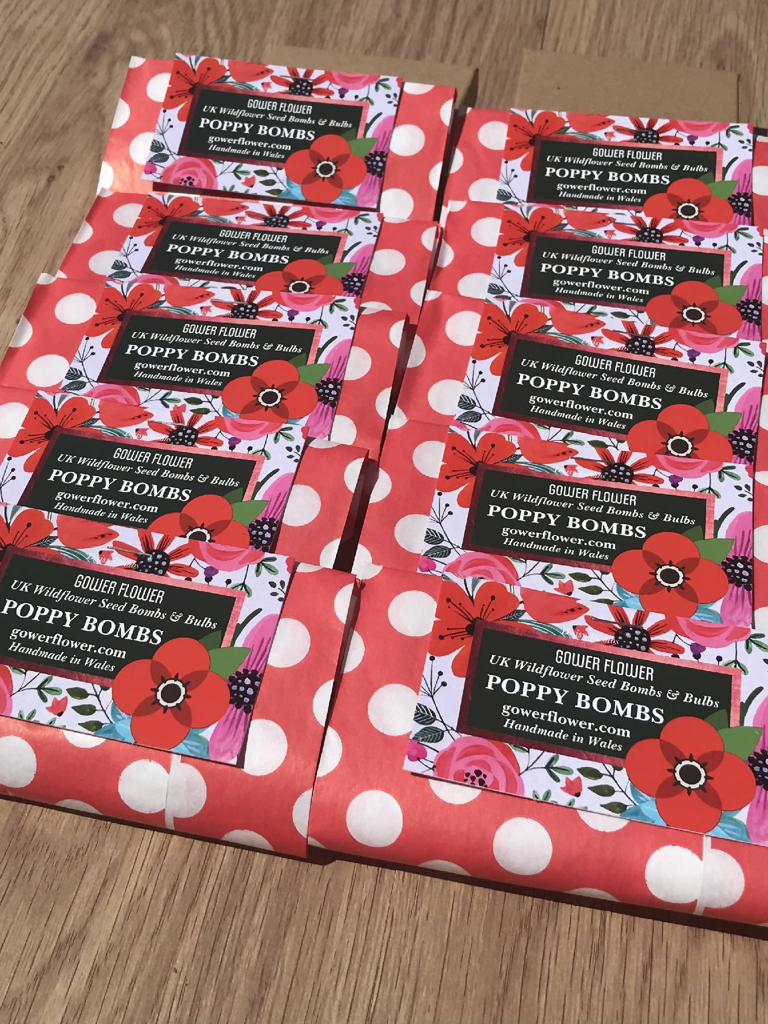 Poppy Seed Bomb Party Pack - 5 or 10 packets available. Each packet has 4 bombs and a product/instruction card