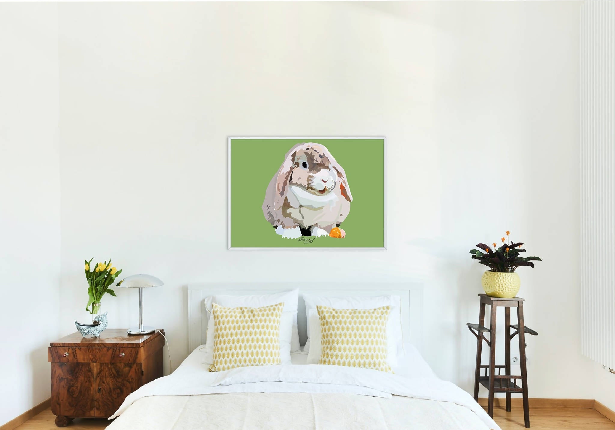 Bunny Rabbit Print | Digital Art Poster| Christmas Gift Idea