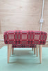 Red Welsh Tapestry woven fabric designed stool handmade