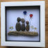 Pebble Art - Family of 3 with balloons