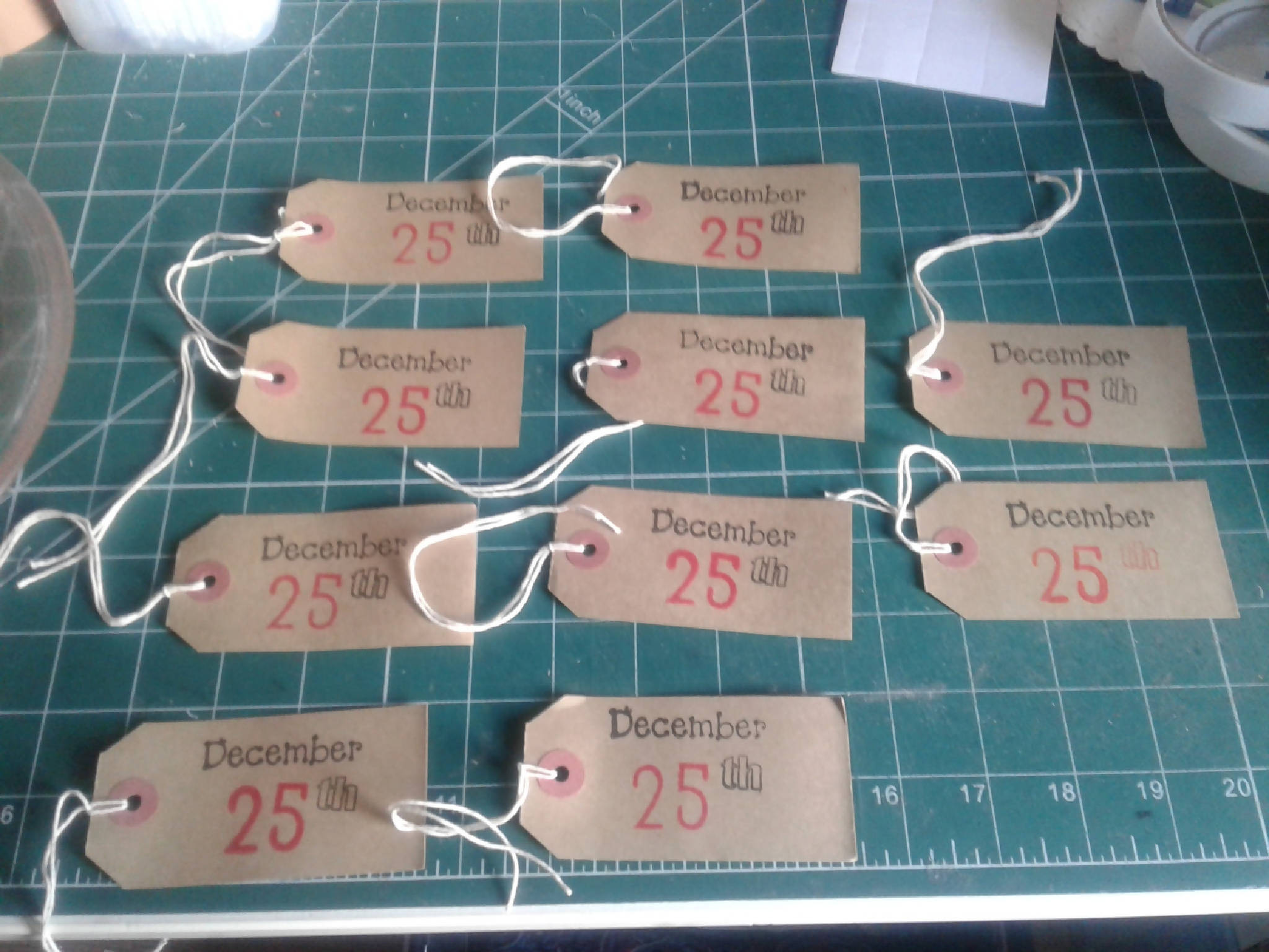 Christmas gift tags, December 25th, handmade
