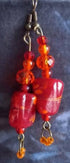 Red and Orange Beaded Earrings