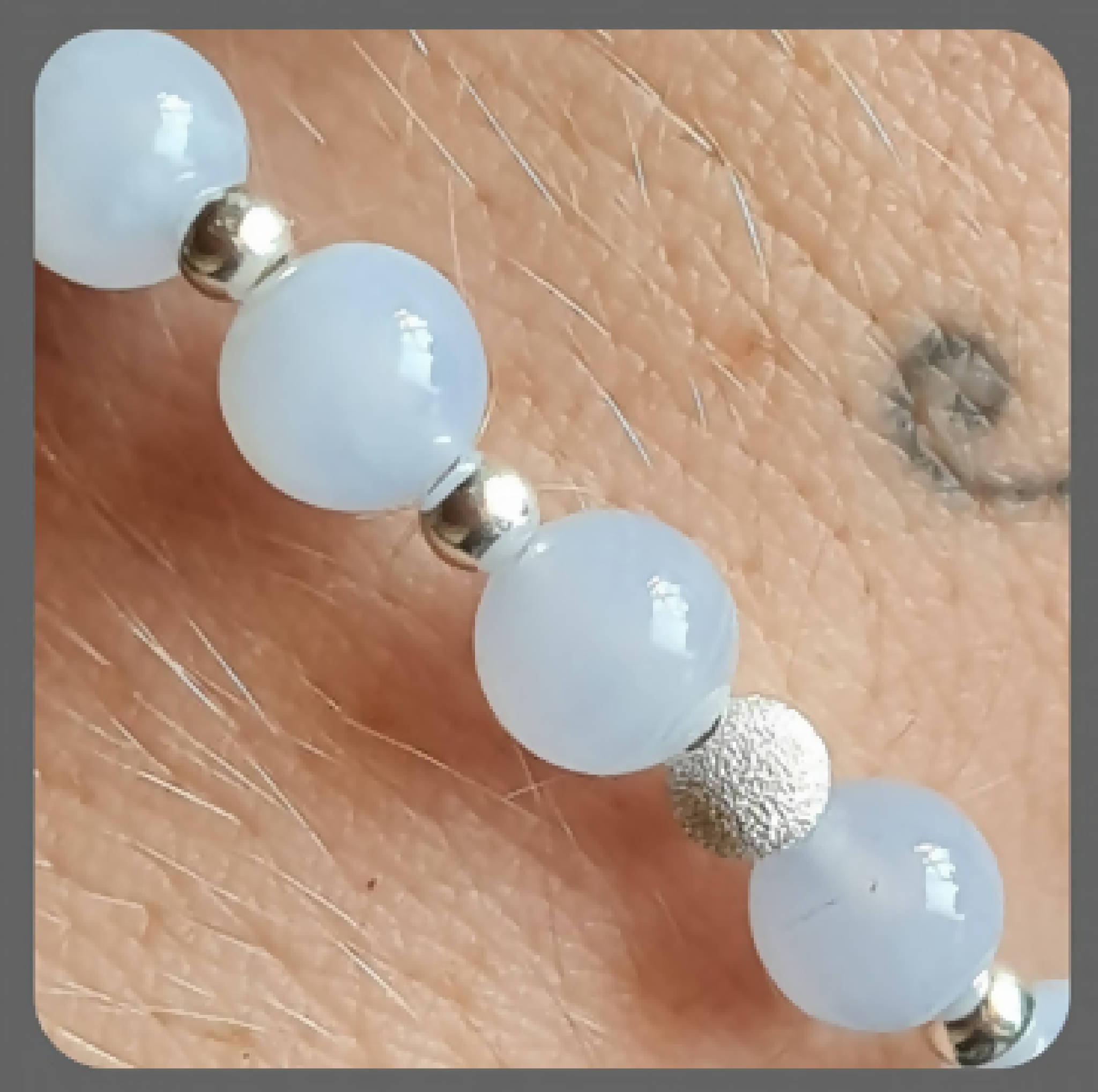 Blue Lace Agate and sterling silver bracelet