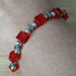 Red & Silver coloured bracelet, handmade, recycled beads.
