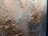 CONTEMPORARY PATINA - Navy, grey, cream and metallic copper textured art (92 x 56 x 4cm)