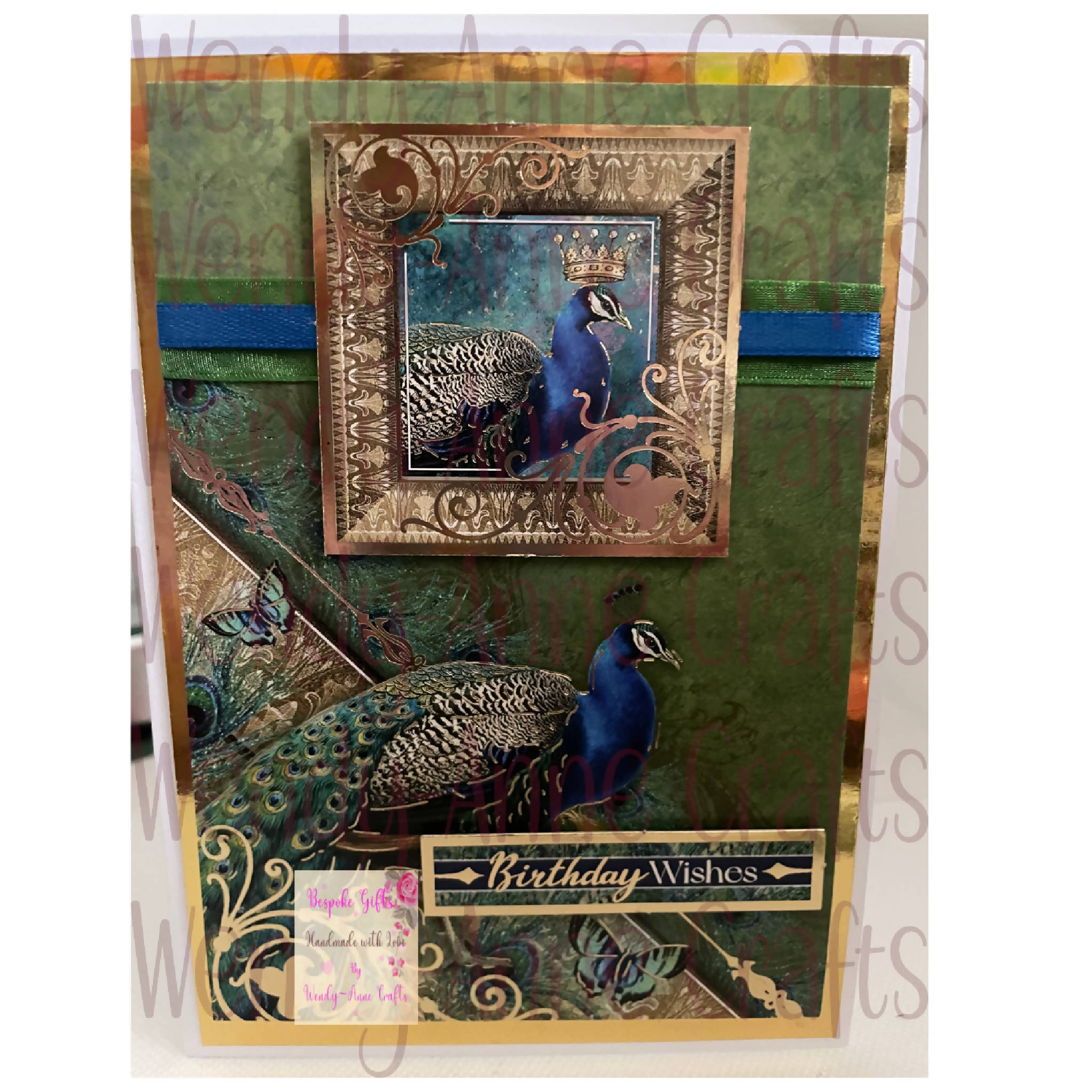 Elegant peacock card