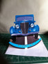Happy birthday Greeting card, especially for you, rocking blue car