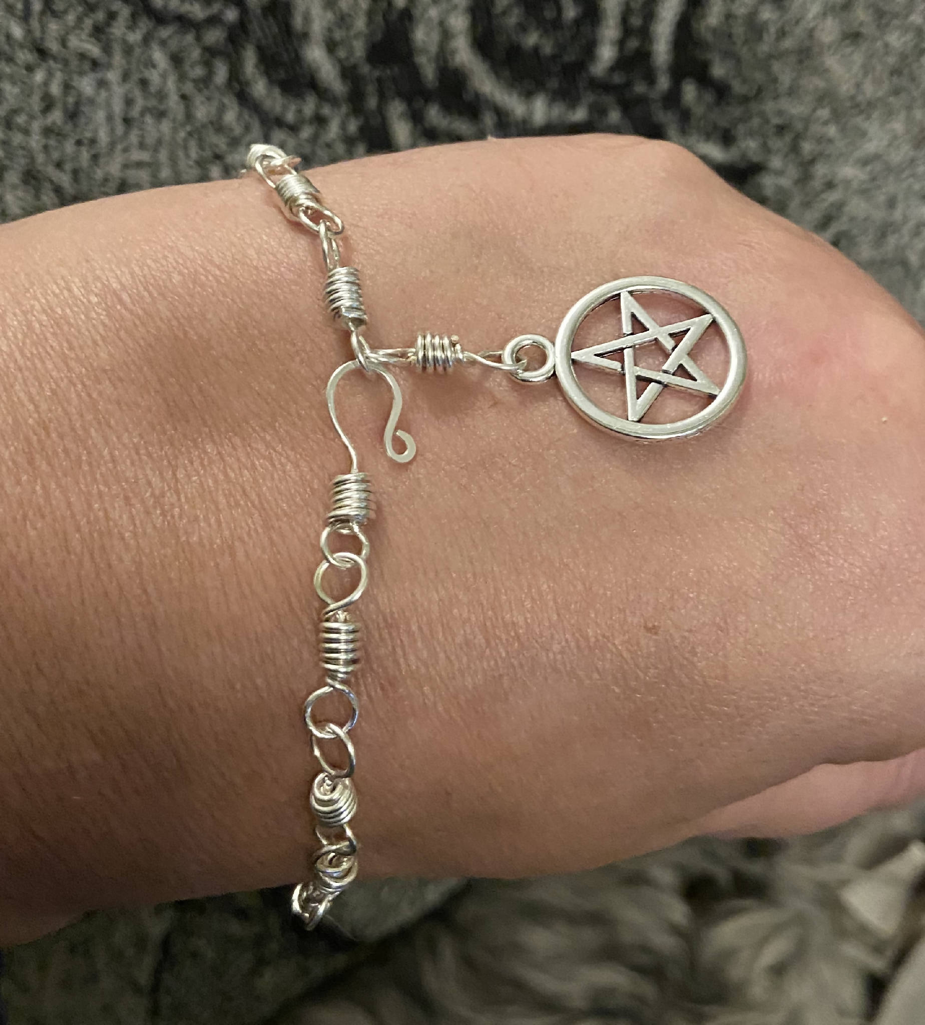 Sterling Silver Pentagram Bracelet