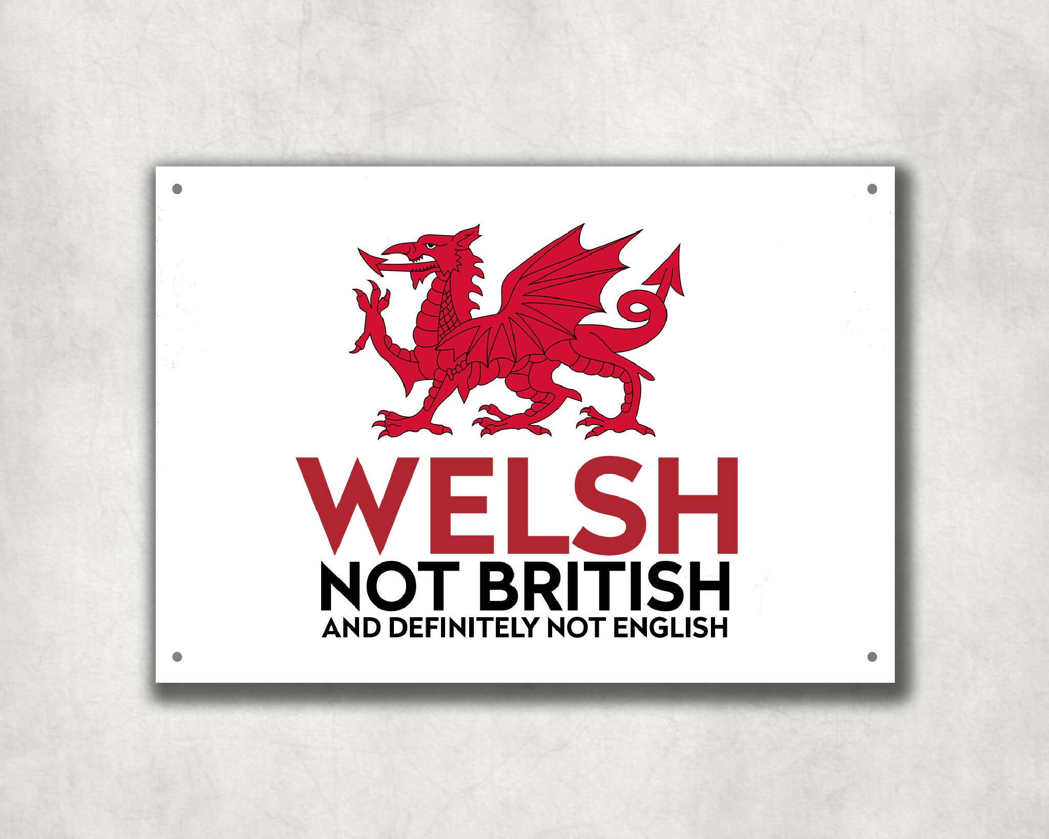 Welsh Not British Definitely Not English | Aluminium Printed Metal Street Sign