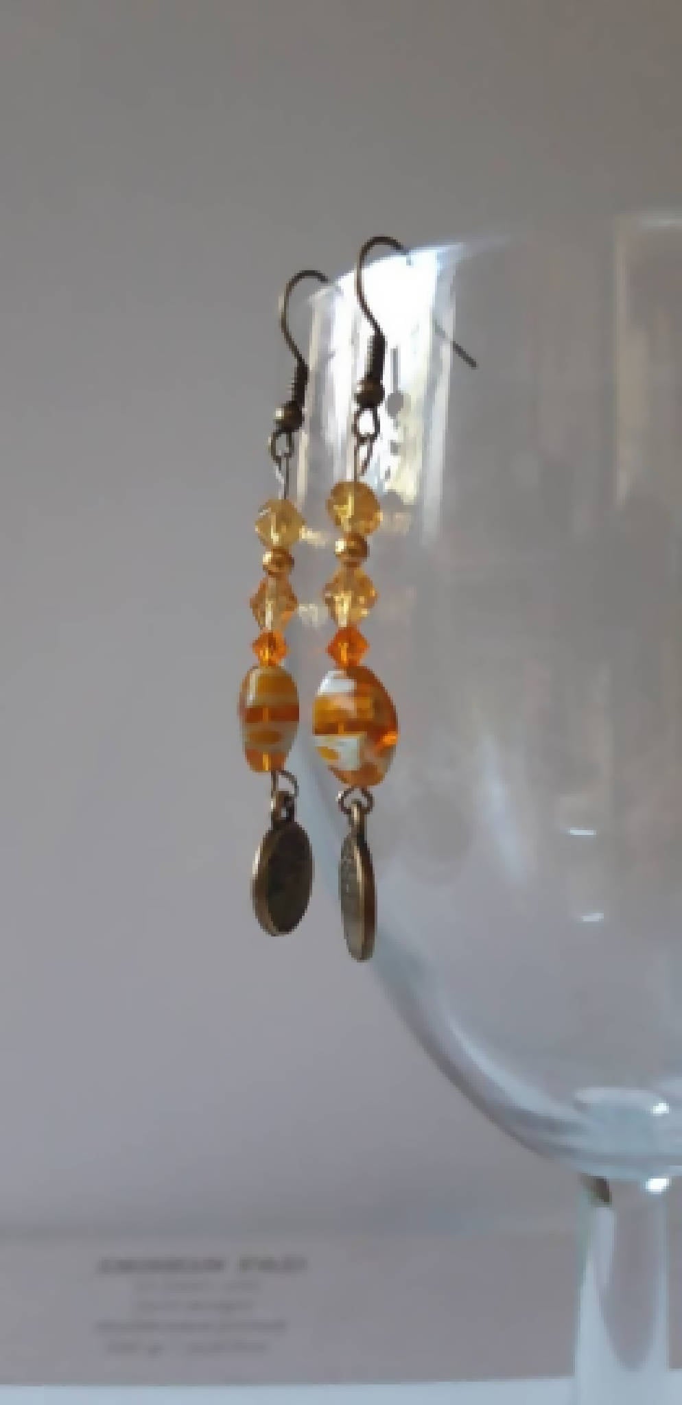 Orange and Bronze Tree Earrings