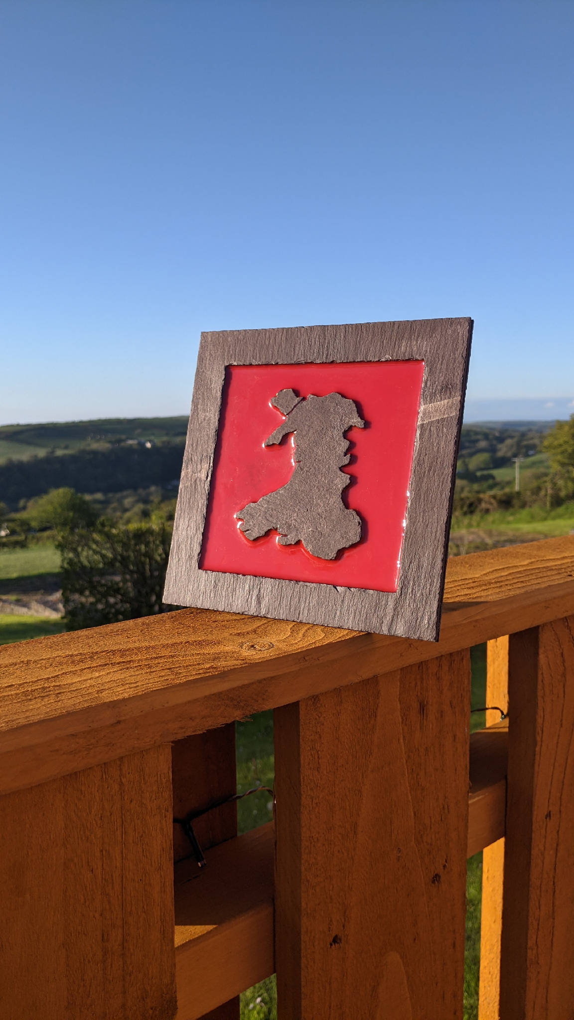 Framed Wales Map Made From Welsh Slate and Resin