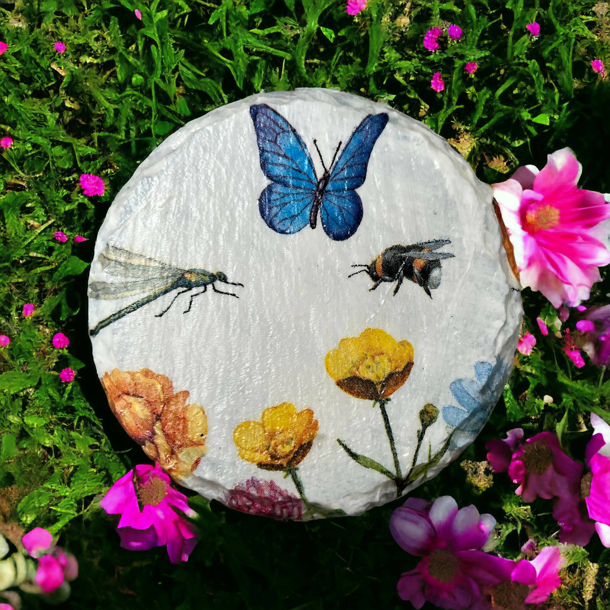Butterfly, dragonfly, ladybird / bee slate coasters, drink coasters, stocking fillers