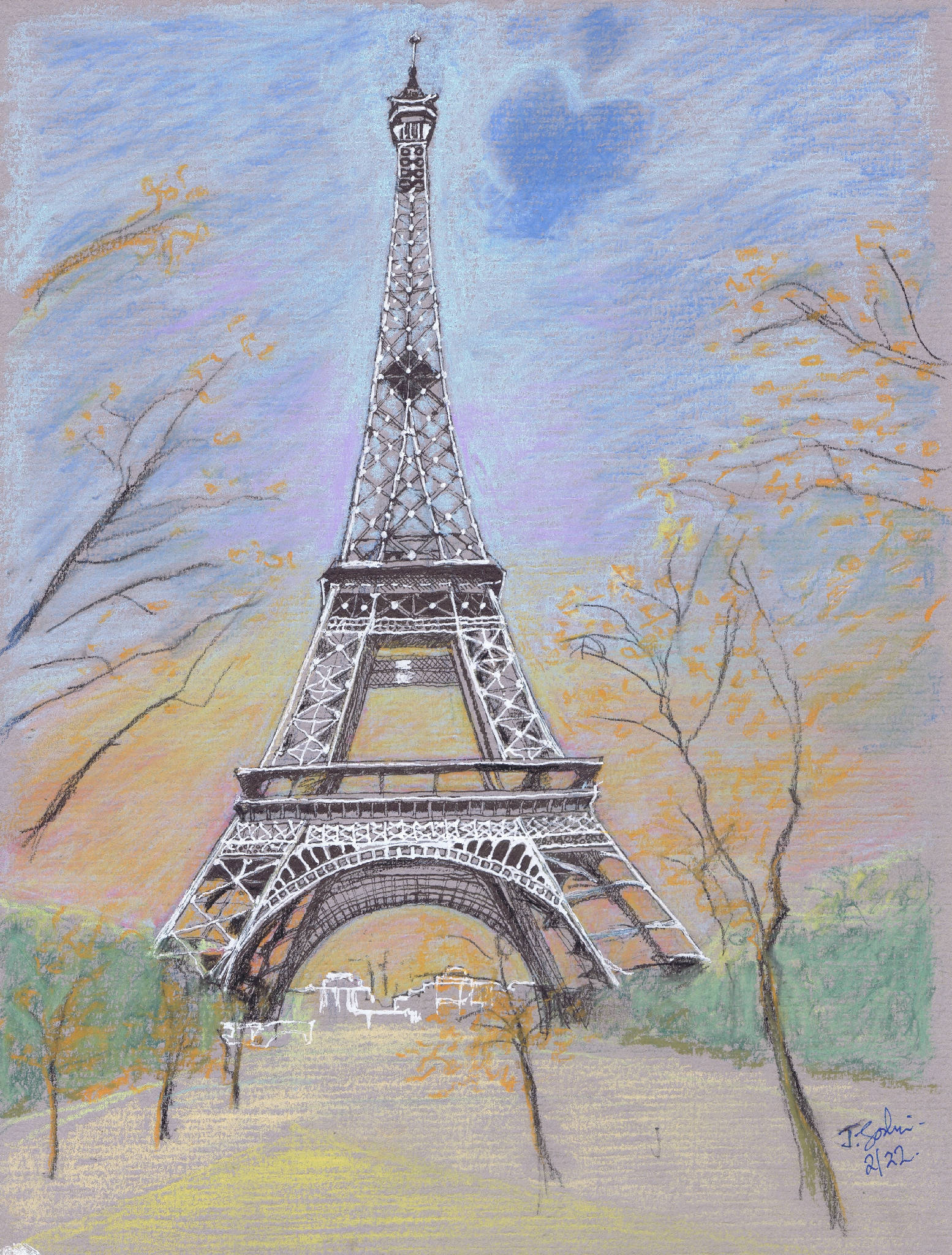 Eiffel Tower A5 Valentine Card