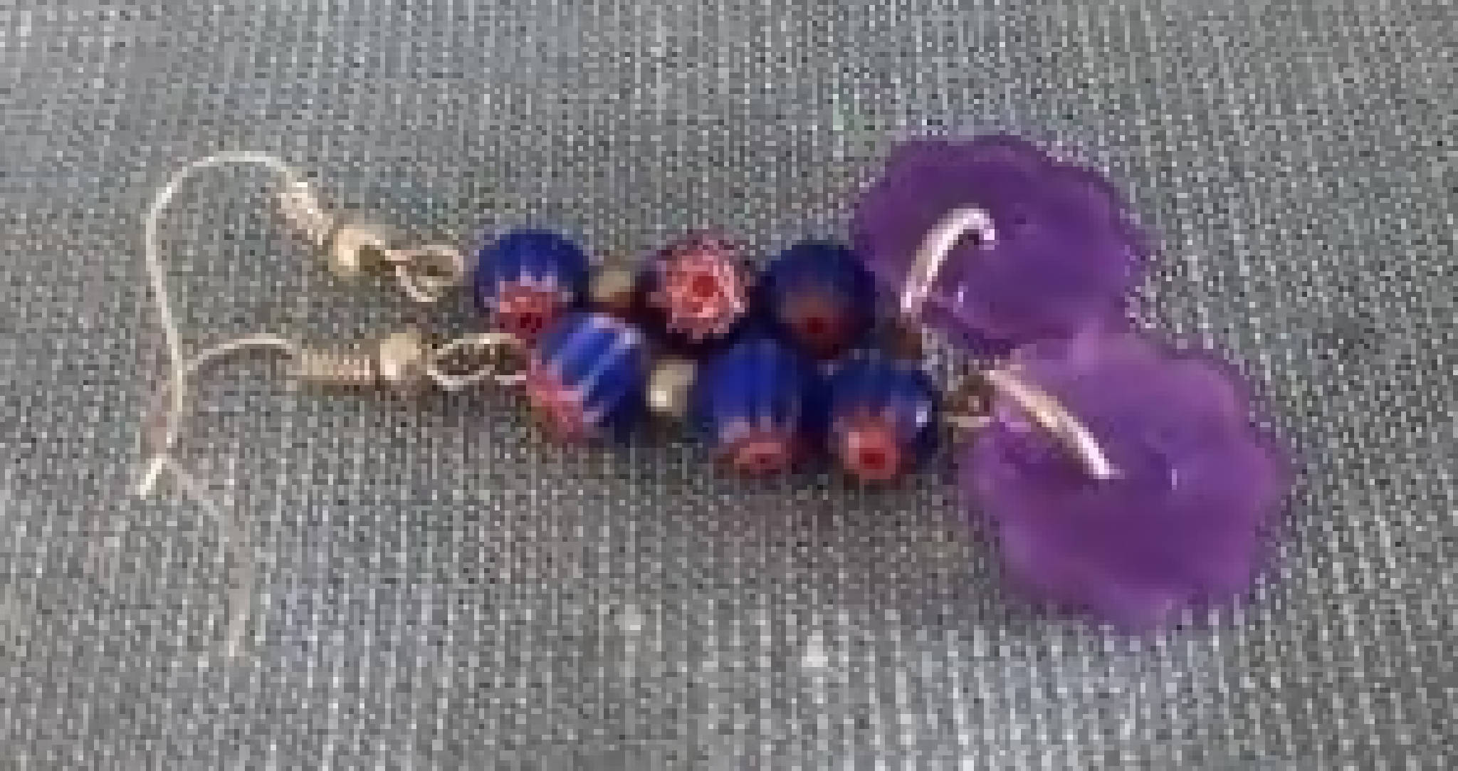 Purple Flower Button Earrings