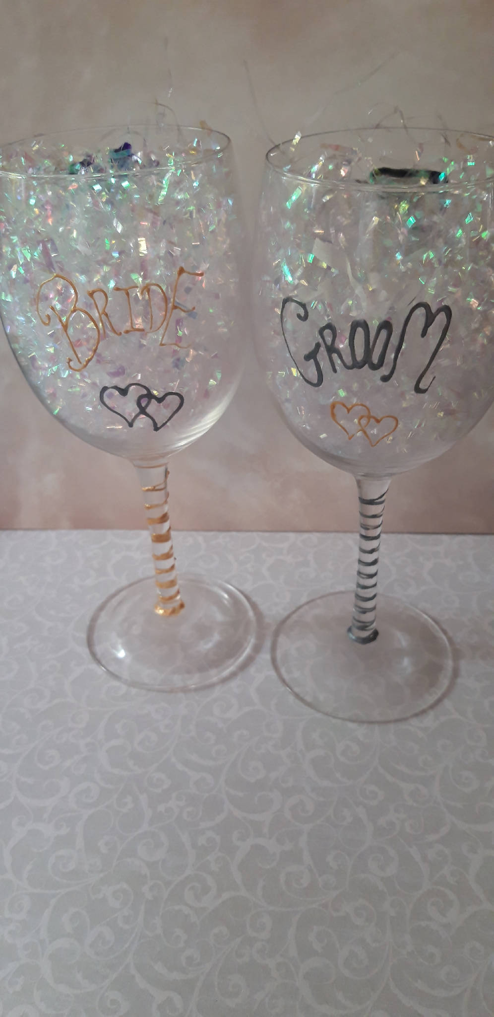 Handpainted wedding glasses