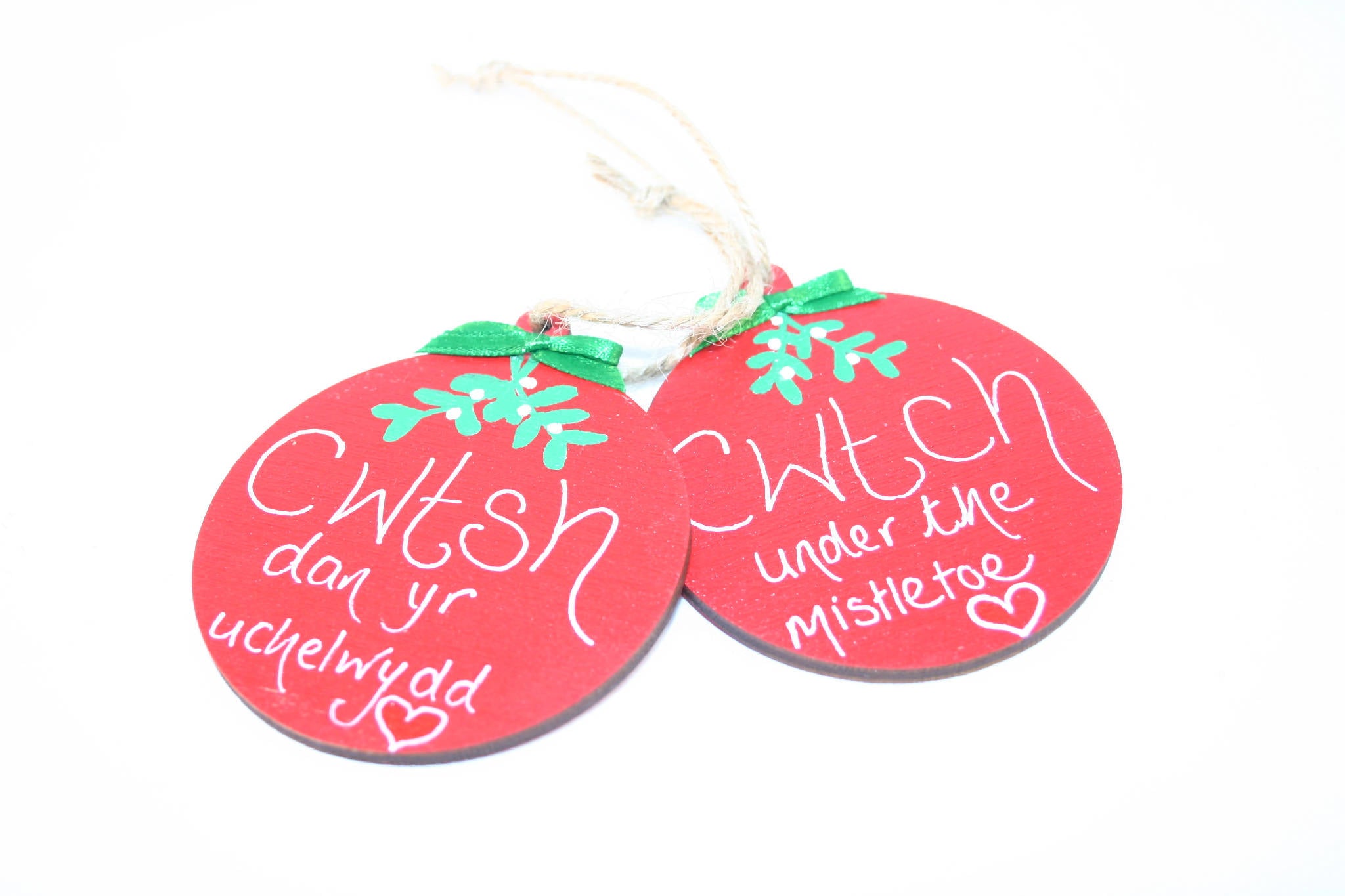 Personalised Christmas bauble decorations